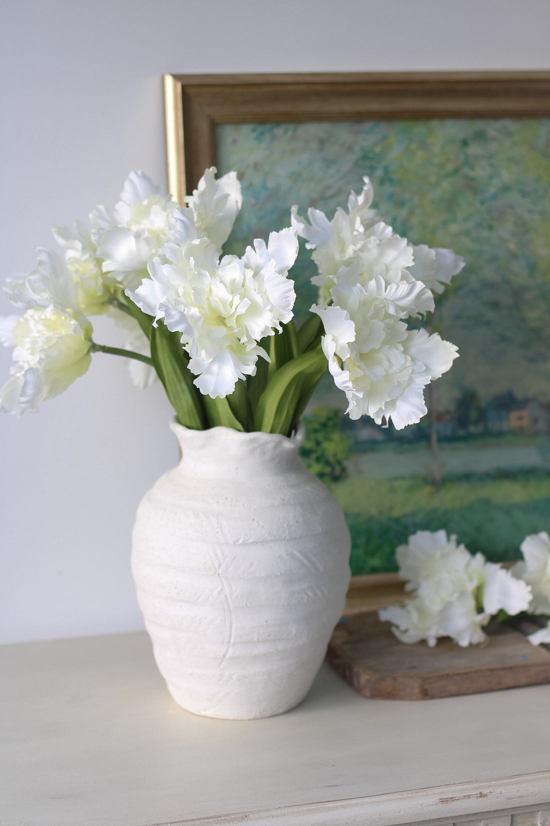 Faux White Parrot Tulip