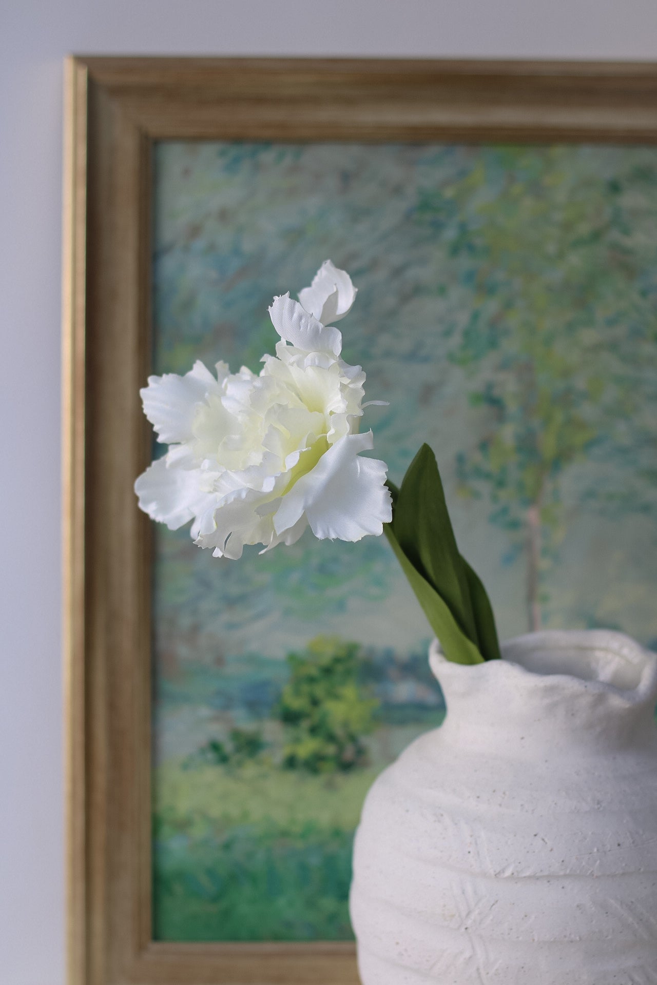 Faux White Parrot Tulip