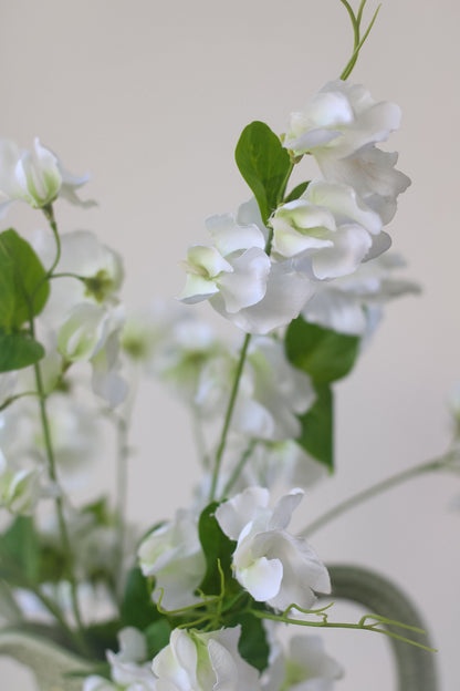 Faux White Sweetpea Stem