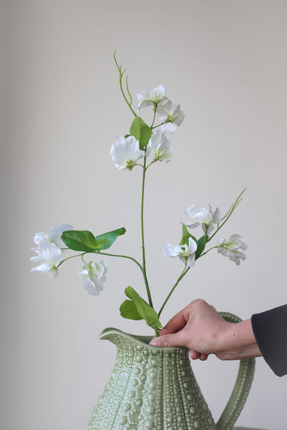 Faux White Sweetpea Stem