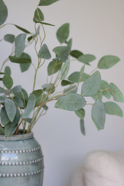 Upclose of faux eucalyptus stem