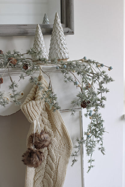 Frosted Winter Foliage Wispy Garland