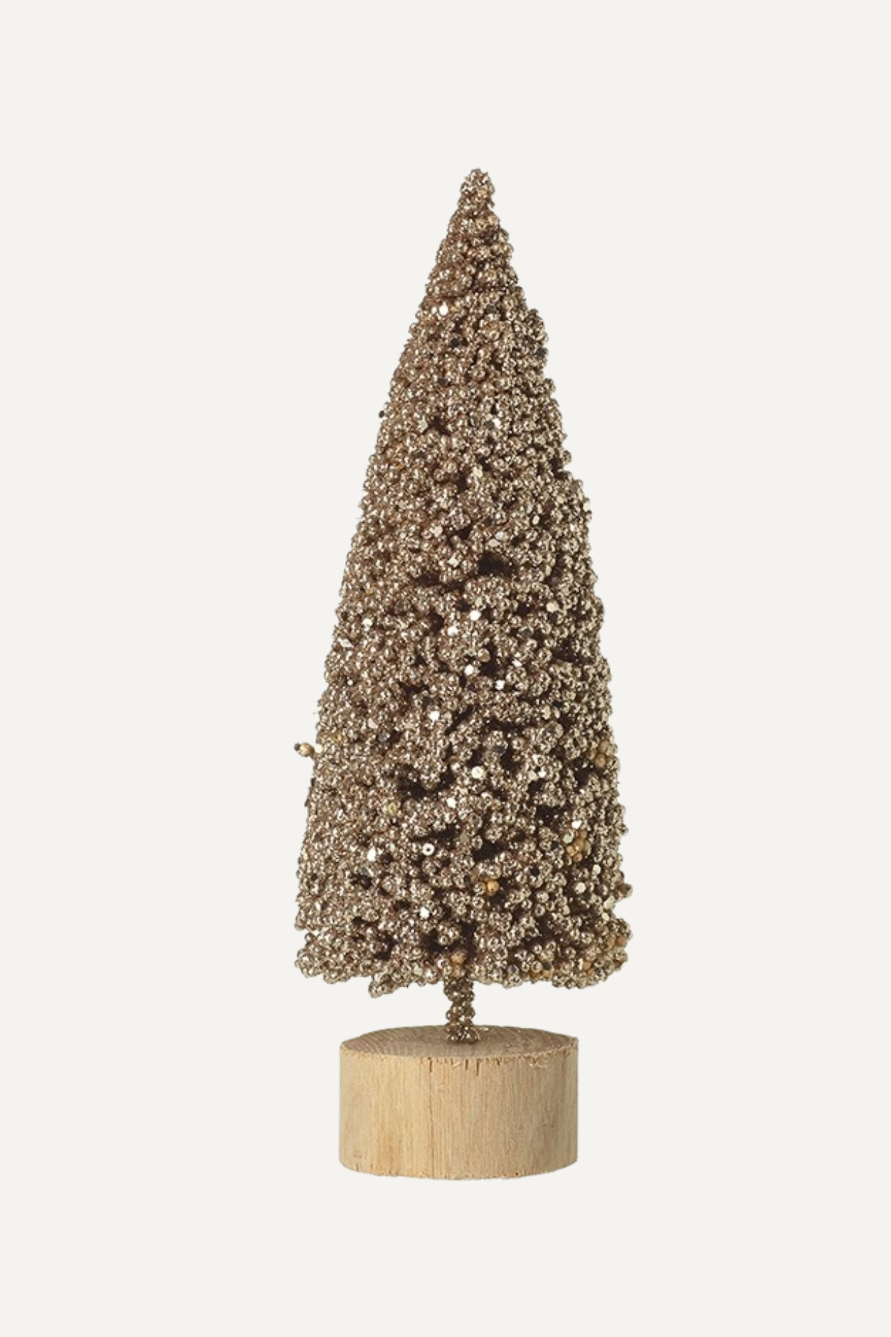 Gold Wire Christmas Tree on Wooden Base for christmas decorations