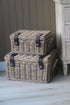 Grey Buff Wicker Storage Trunk