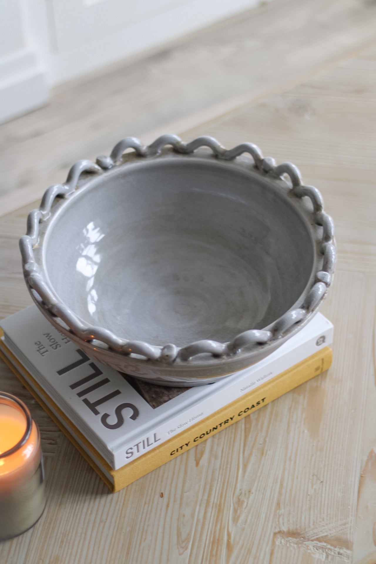 grey ceramic decorative bowl