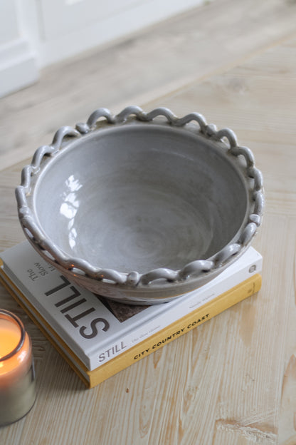 Grey Ceramic Wave Bowl