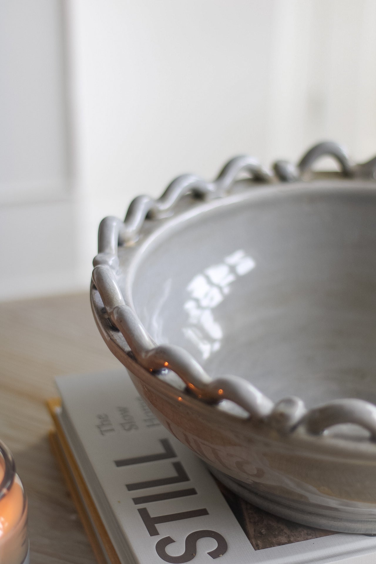 Grey Ceramic Wave Bowl