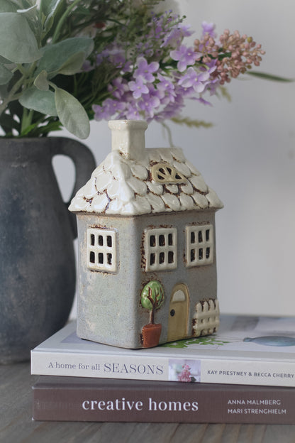 Grey Garden House Tea Light Holder