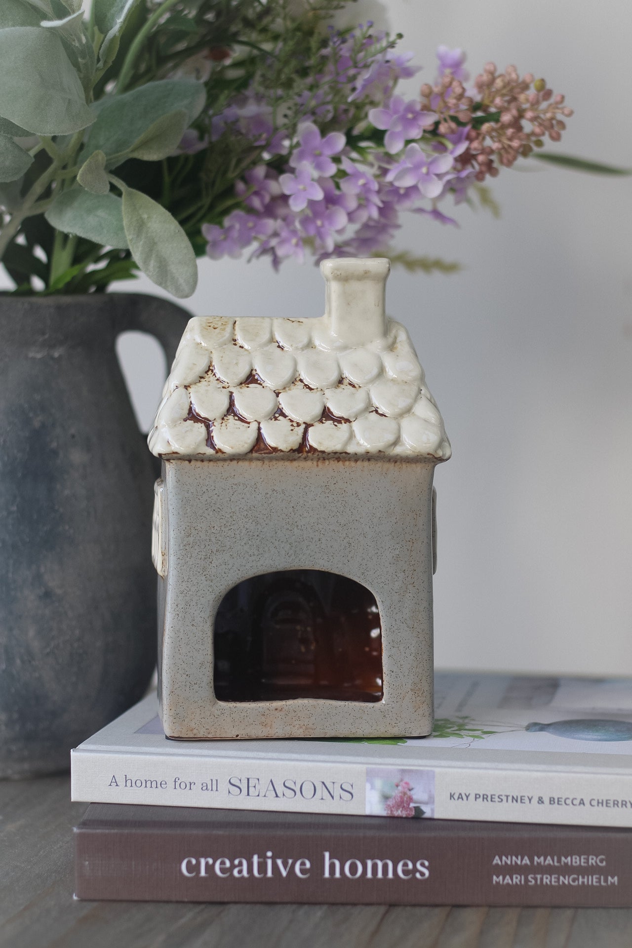 Grey Garden House Tea Light Holder