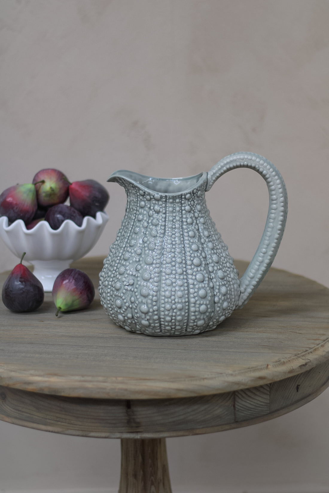 Grey Porcelain Sea Urchin Jug style on a sideboard or shelf to add an inspired by nature touch to your home decor.