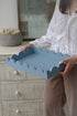 Grey Rectangular Tray with Scallop Edges 001