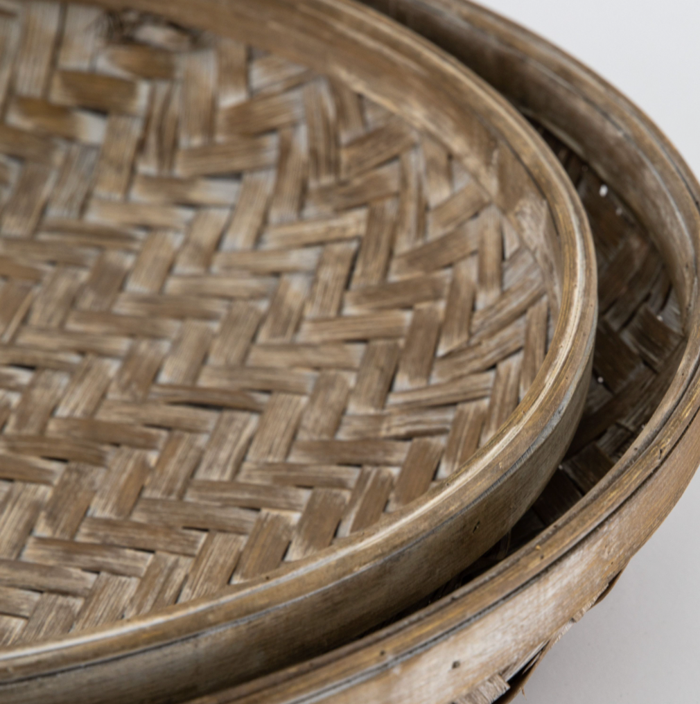 Grey Washed Bamboo Tray