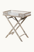 Grey Washed Bamboo Tray Table