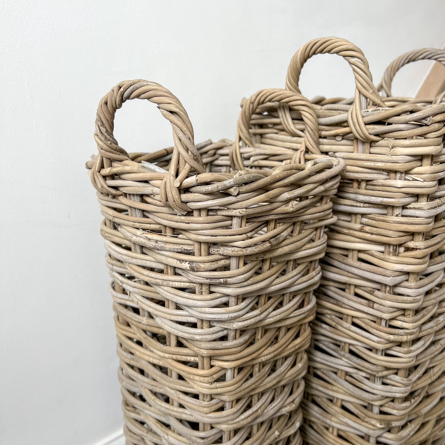 up close of umbrella rattan basket