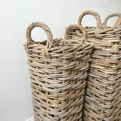 up close of umbrella rattan basket