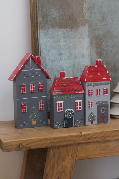 Grey Wooden Christmas House