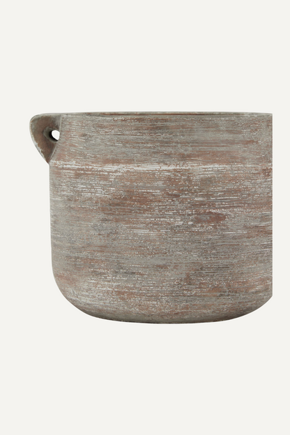 Halton Aged Ceramic Rustic Brown Pot