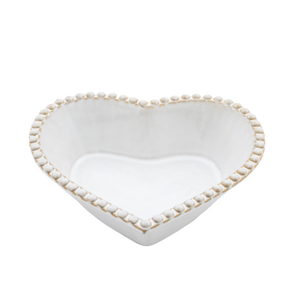 Heart Beaded Stoneware Bowls | Set of 3