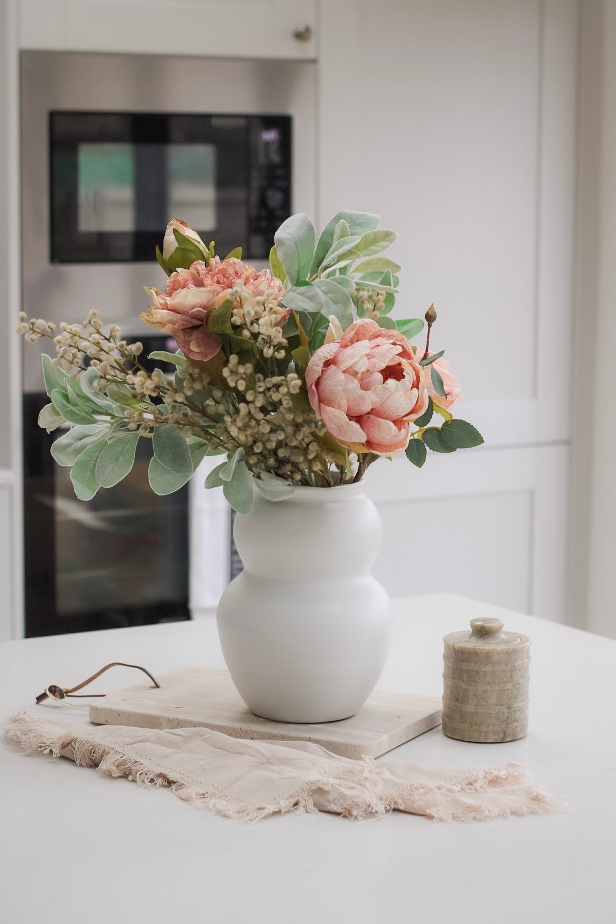 Faux Pale Blush Mimosa Arrangement