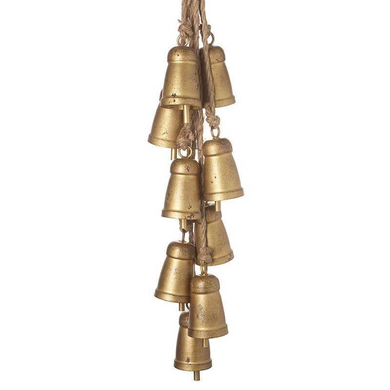 Luxury Rustic Gold Metal Cow Bells Garland