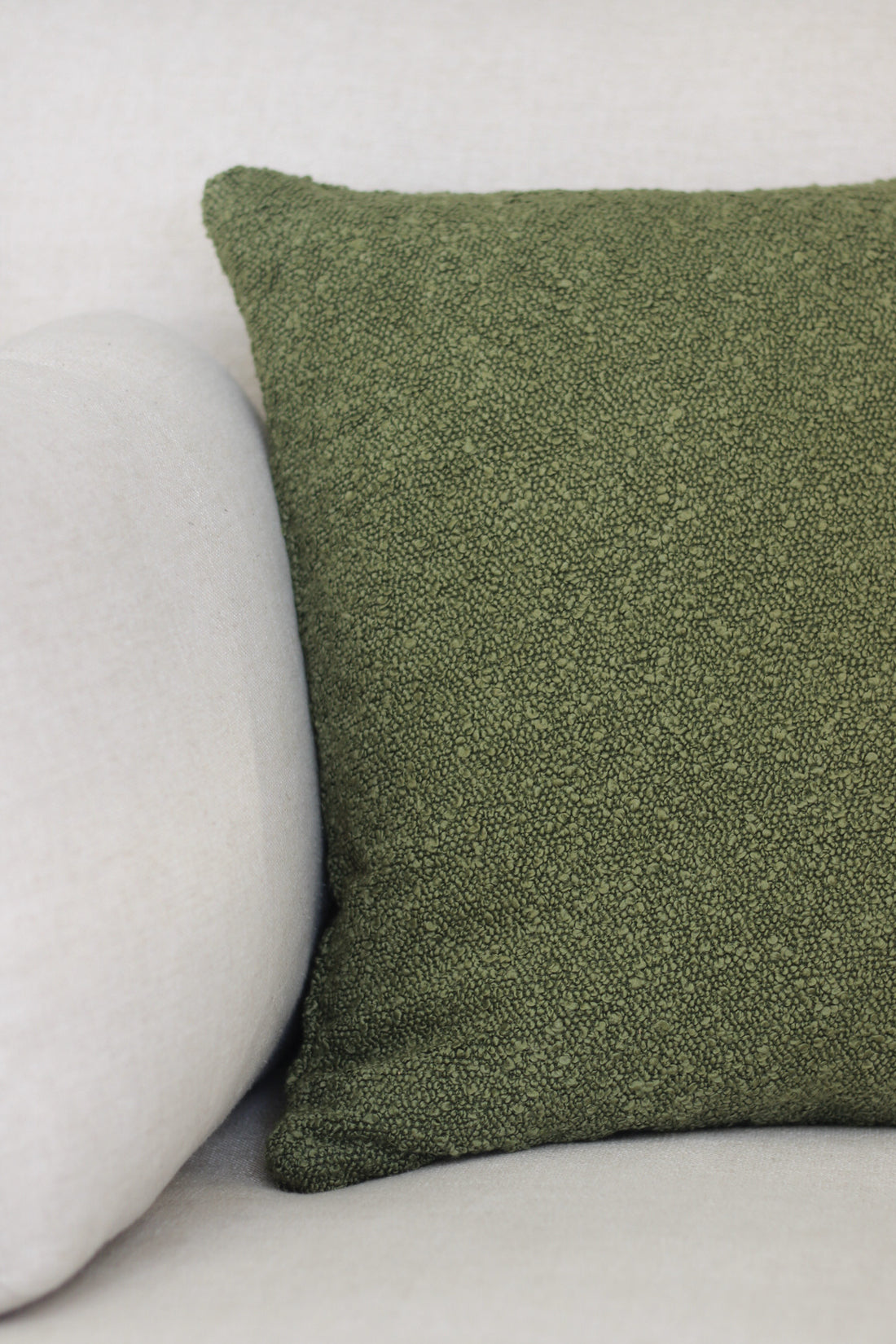 Moss Green Boucle Cushion for home decor