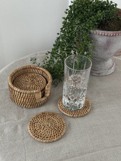 Natural Rattan Coasters