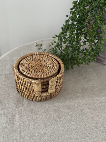 Natural Rattan Coasters