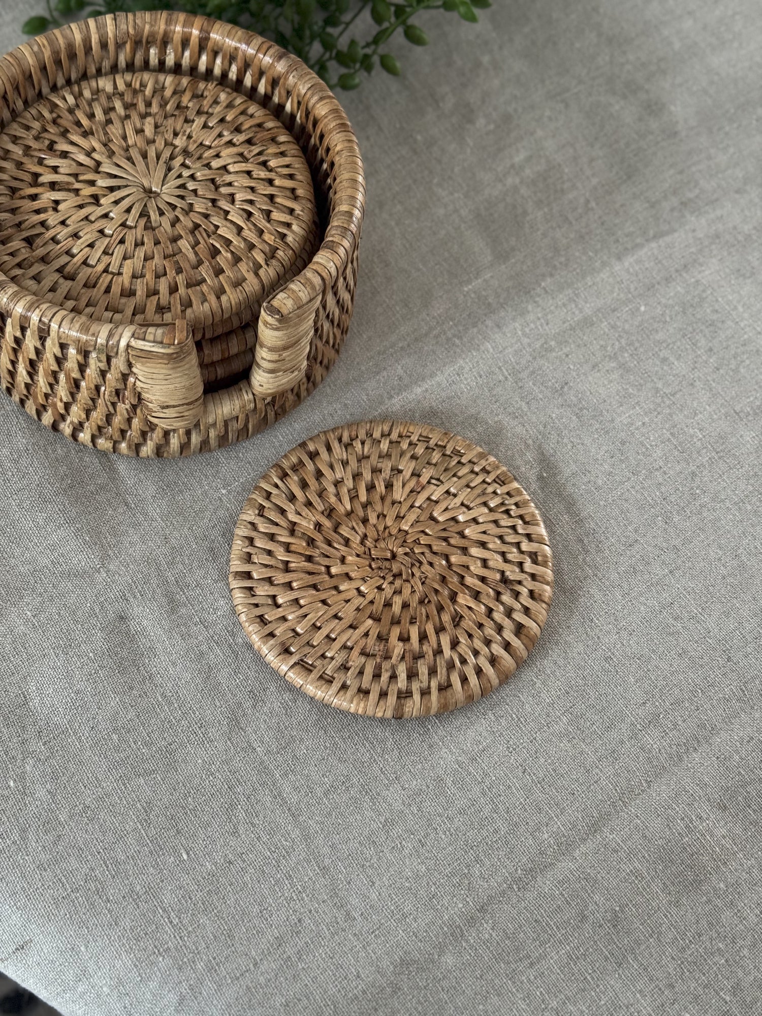 Natural Rattan Coasters