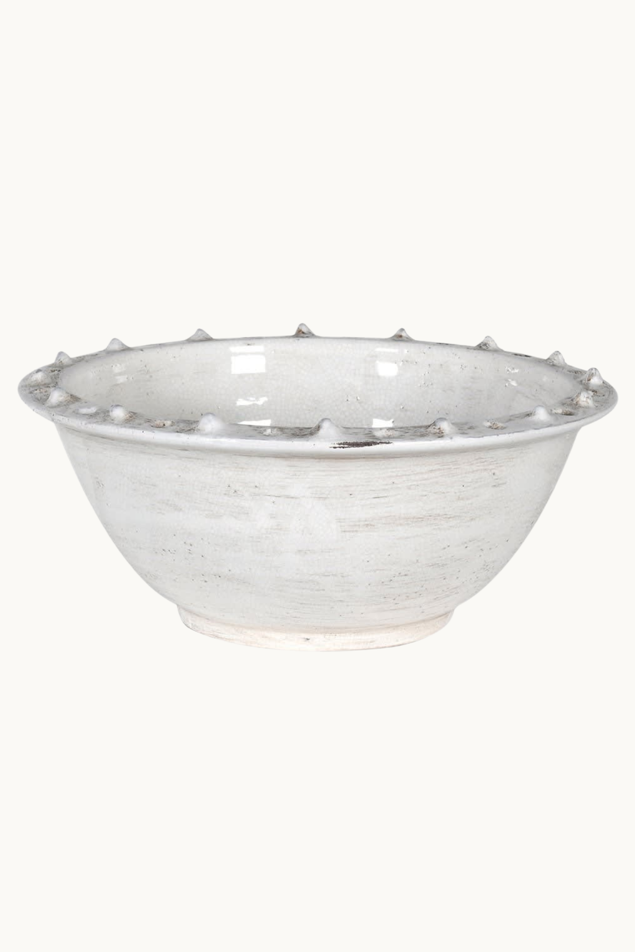 Off-White Distressed Ceramic Bowl