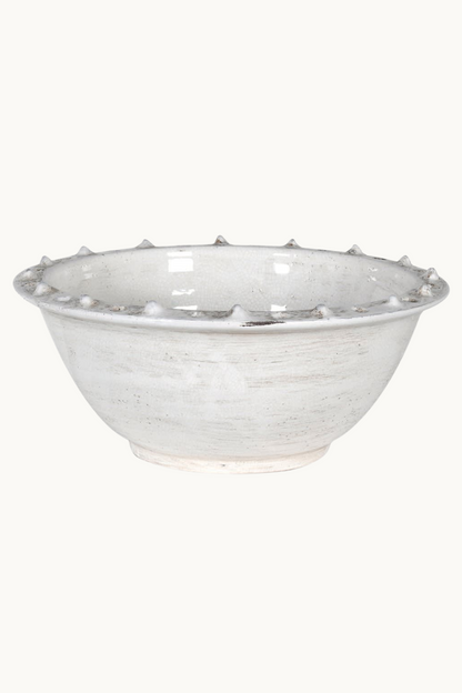 Off-White Distressed Ceramic Bowl