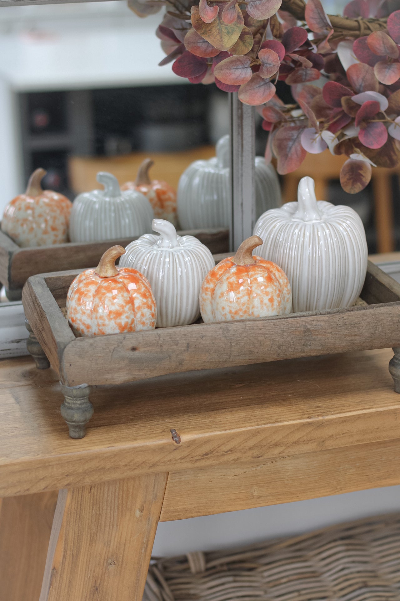 Orange Dappled Porcelain Pumpkin