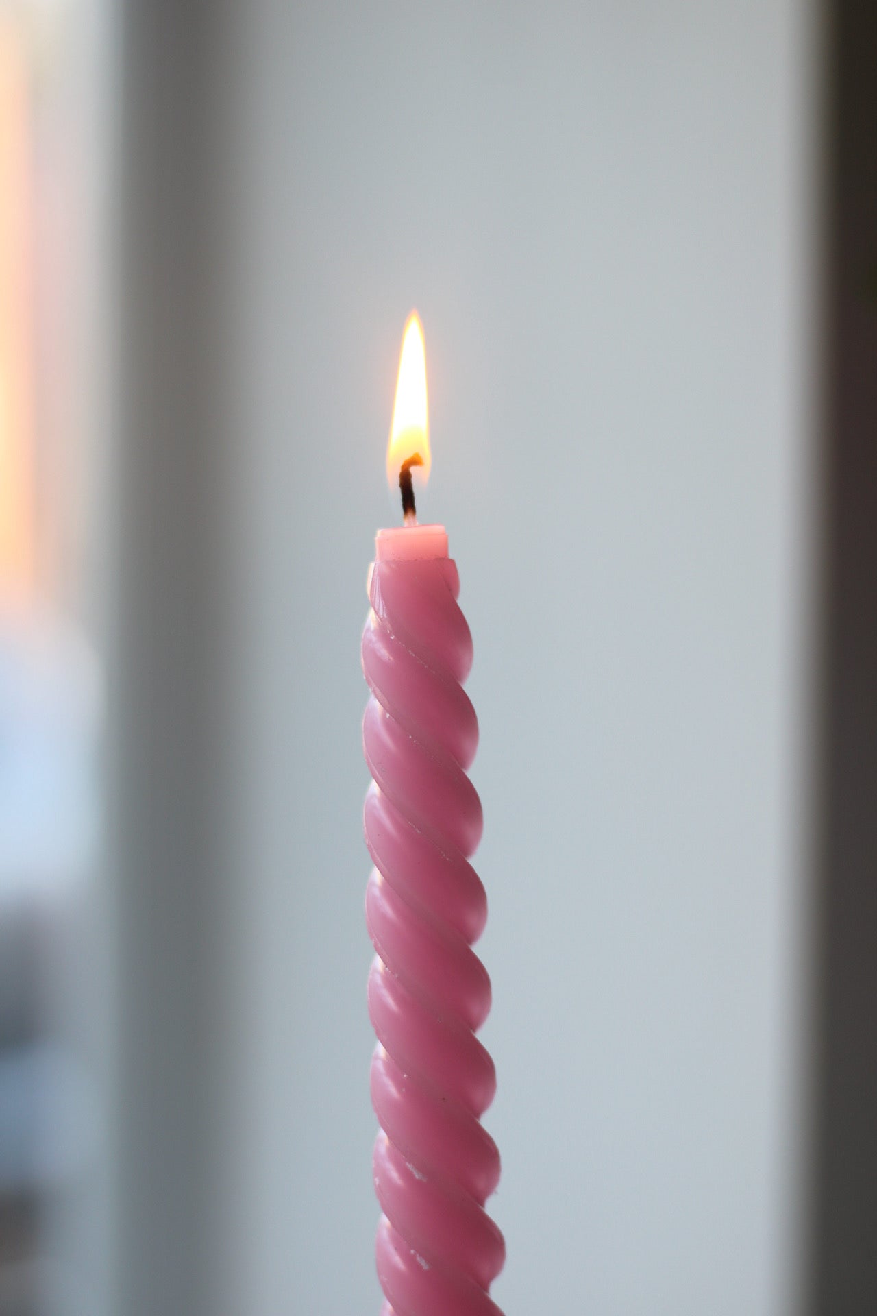 Pastel Pink Twisted Dinner Candles