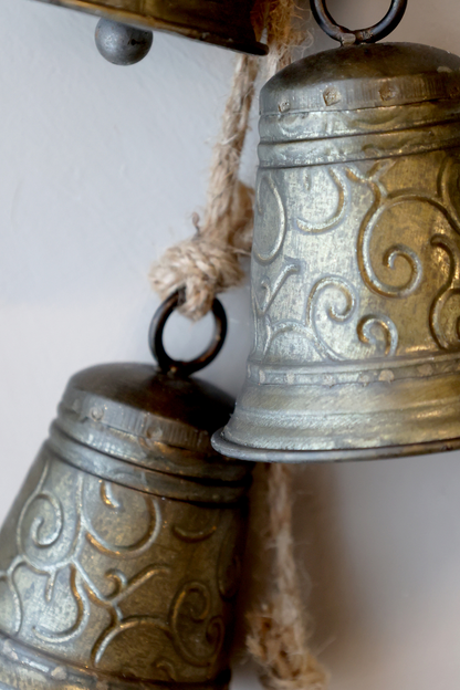 Patterned Antique Brass Bells Garland