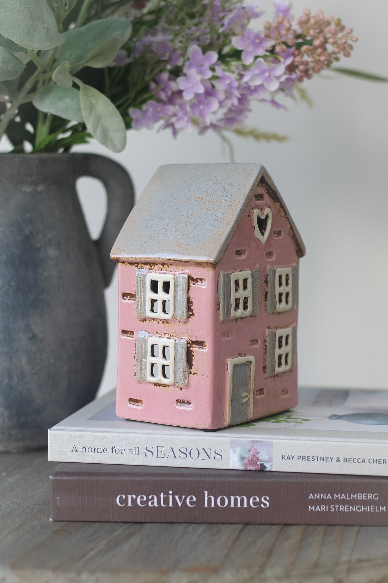 Pink Ceramic Spring Heart House