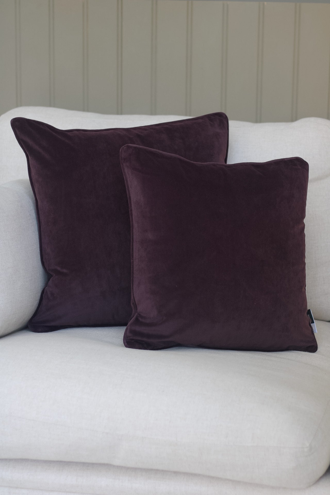 Plum Velvet Square Cushion for elegant home decor