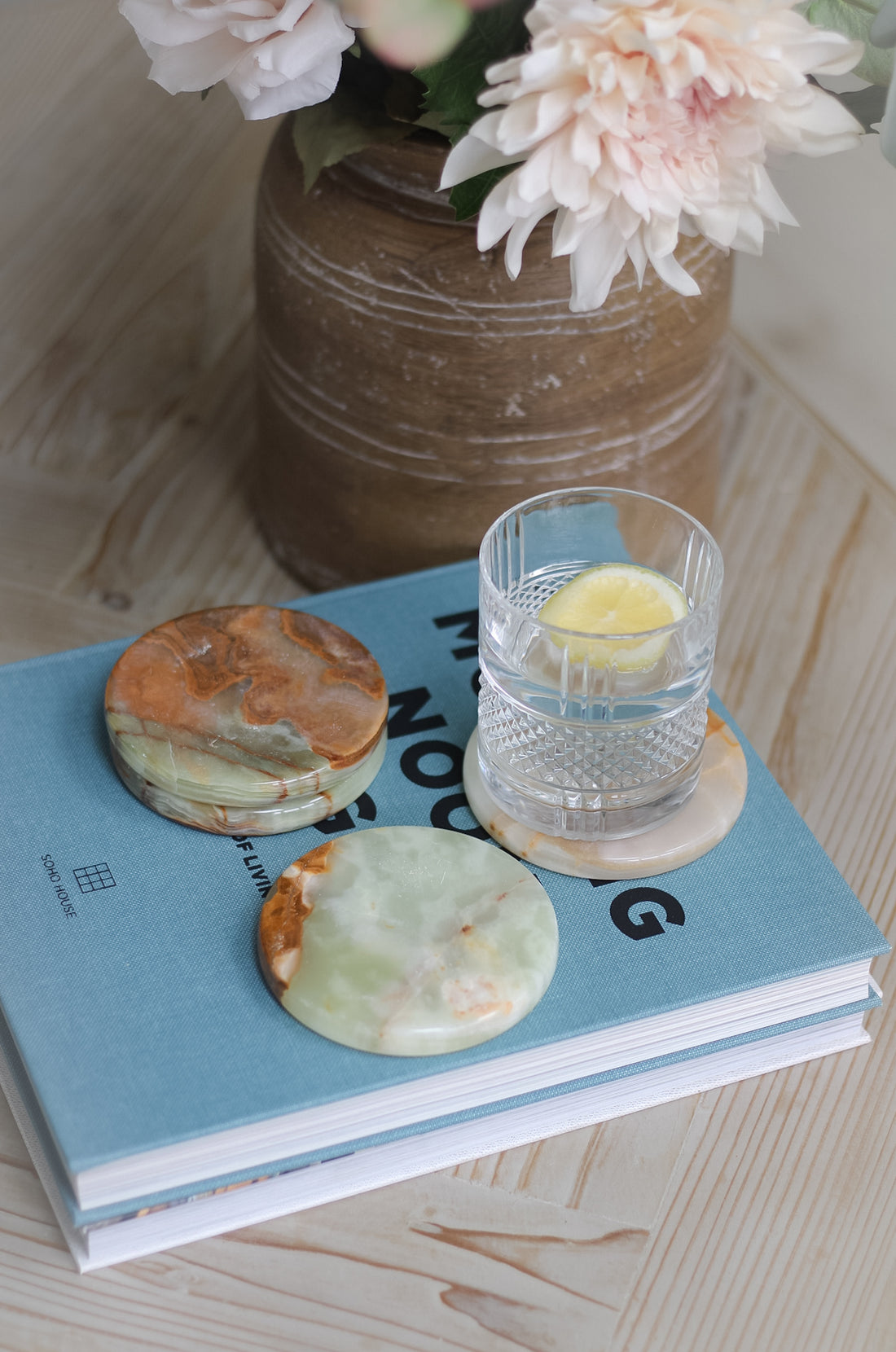 Round Natural Onyx Coasters