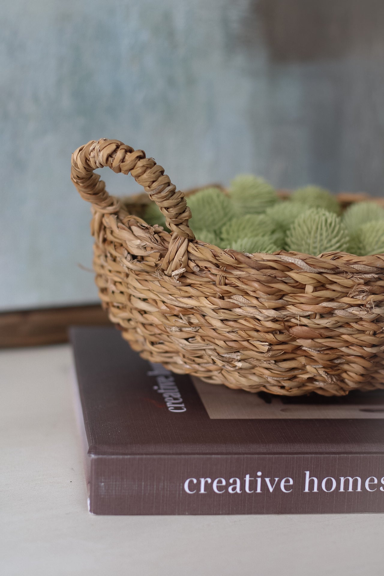 Round Seagrass Basket with Handles