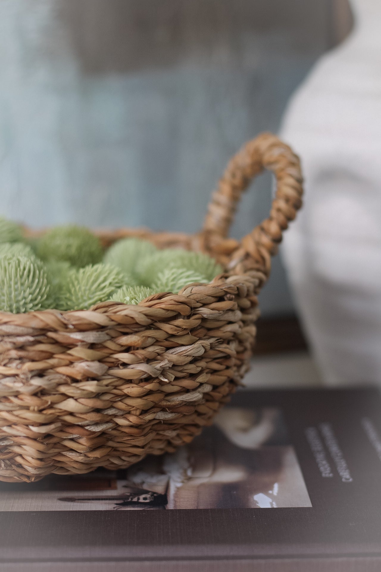 Round Seagrass Basket with Handles