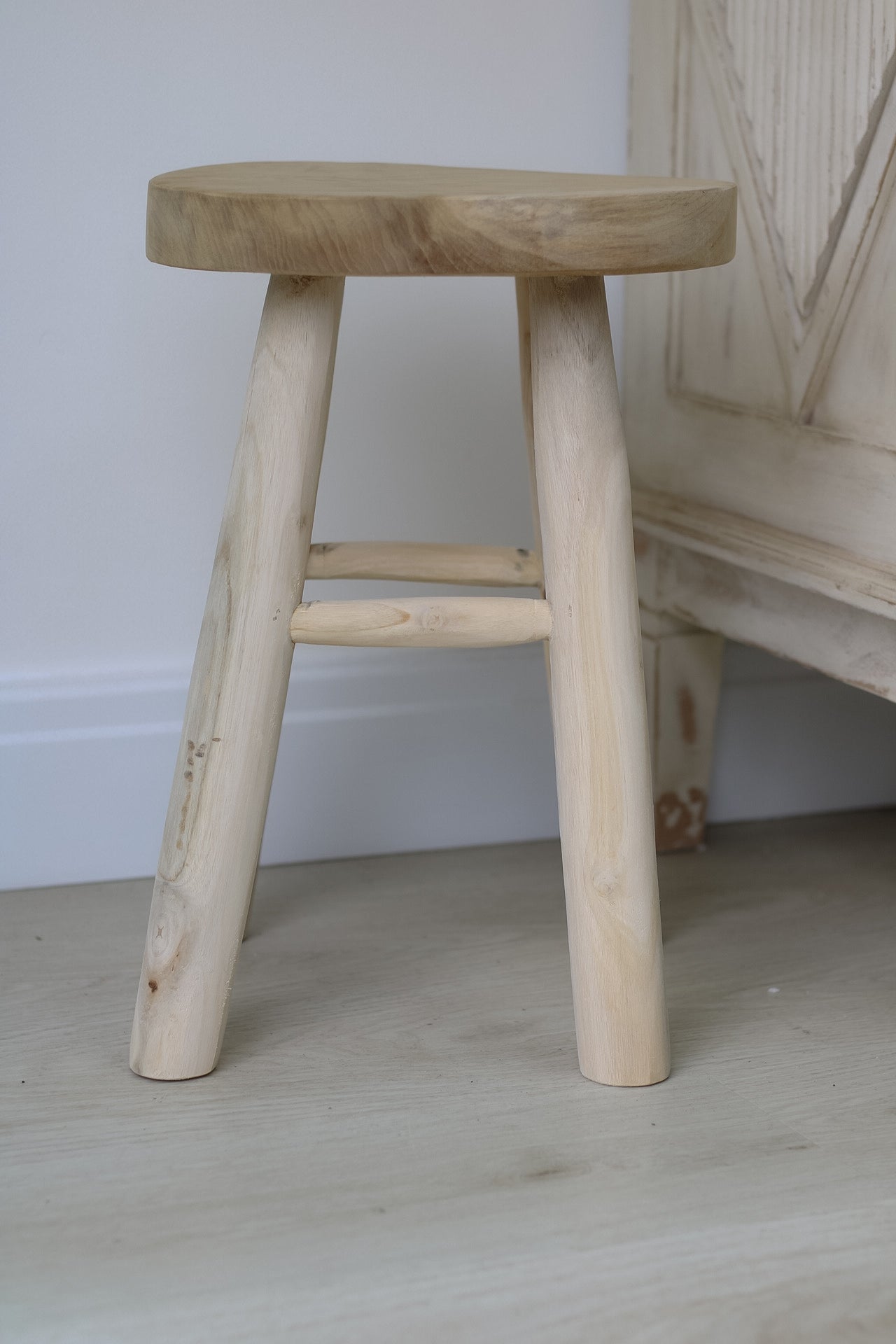 Round Teak Wooden Stool for home decor