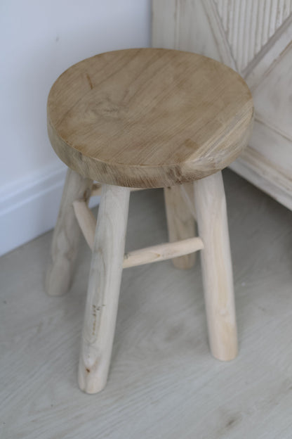 Round Teak Wooden Stool for home decor