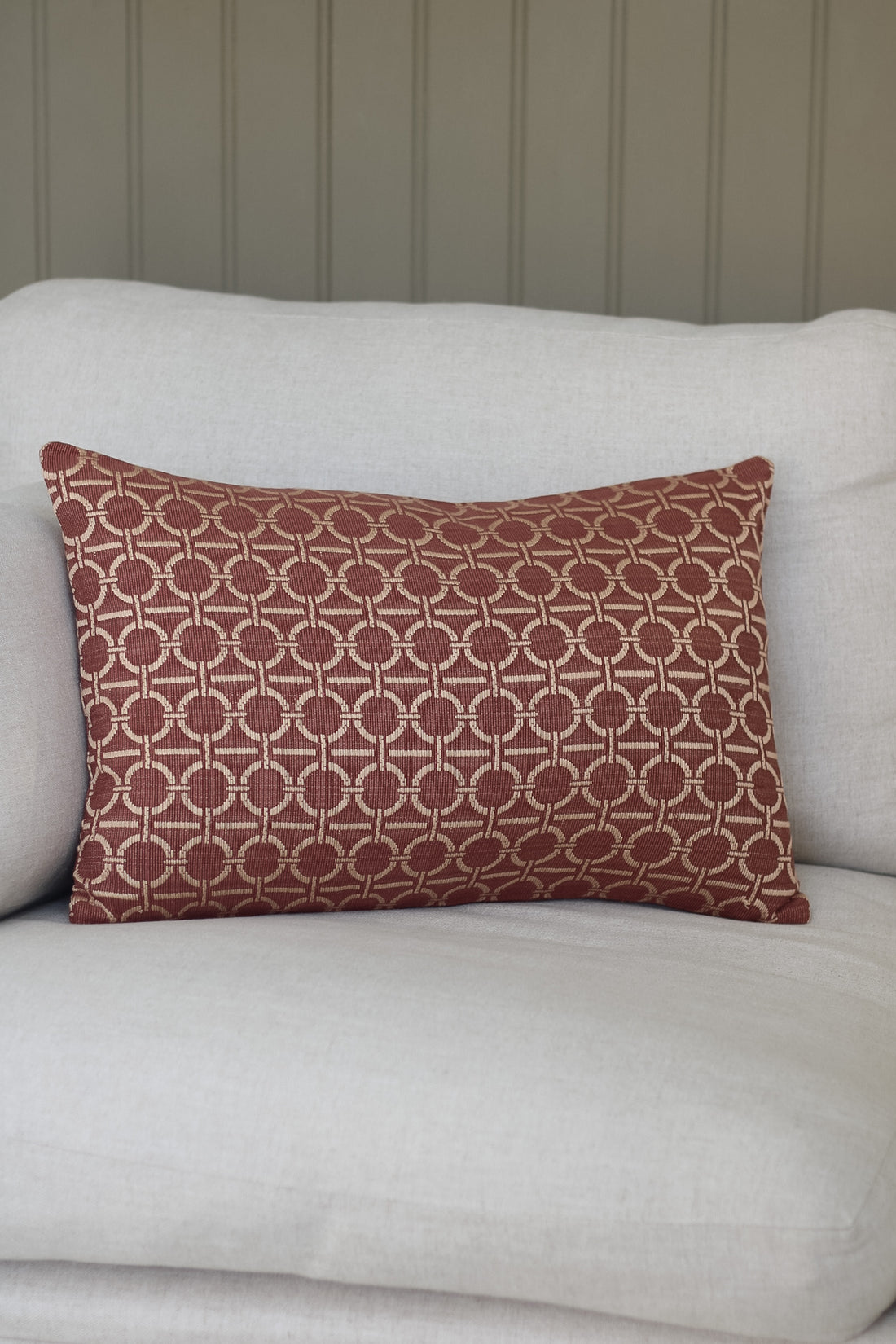 Rust Round Link Cushion Cover for beautiful home decor for your living room