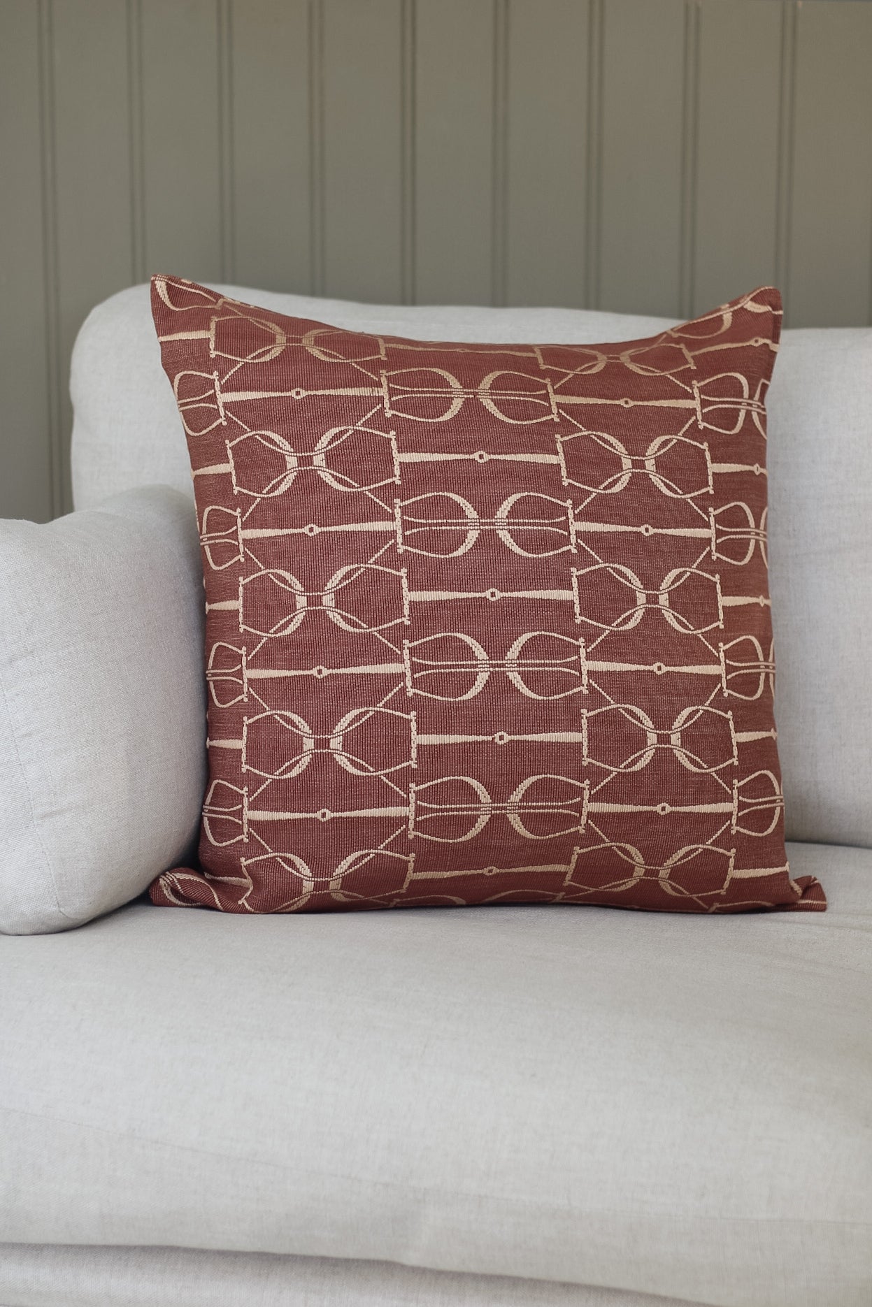 Rust Stirrup Cushion Cover for luxury home decor