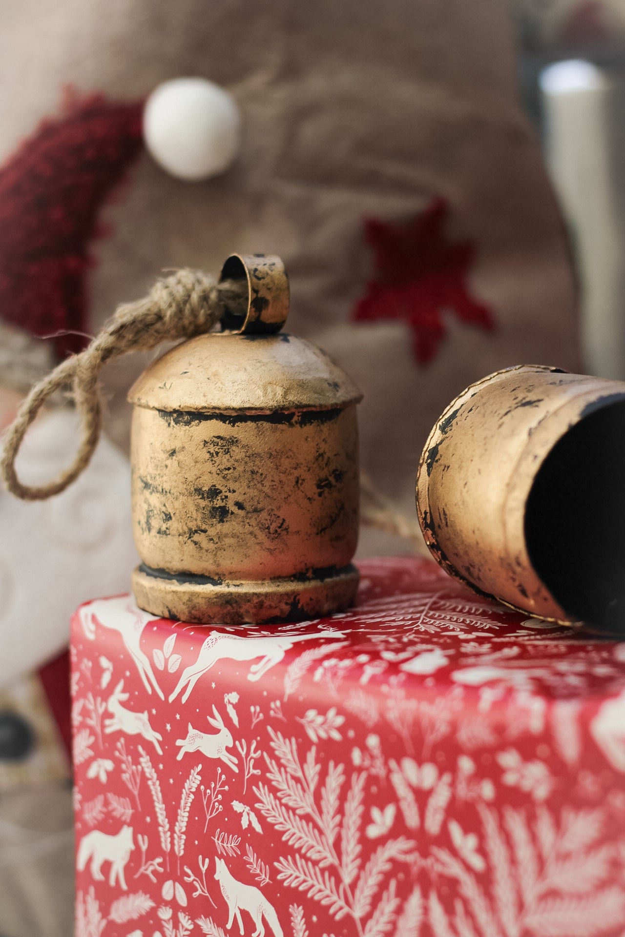 Pair of rustic gold bells