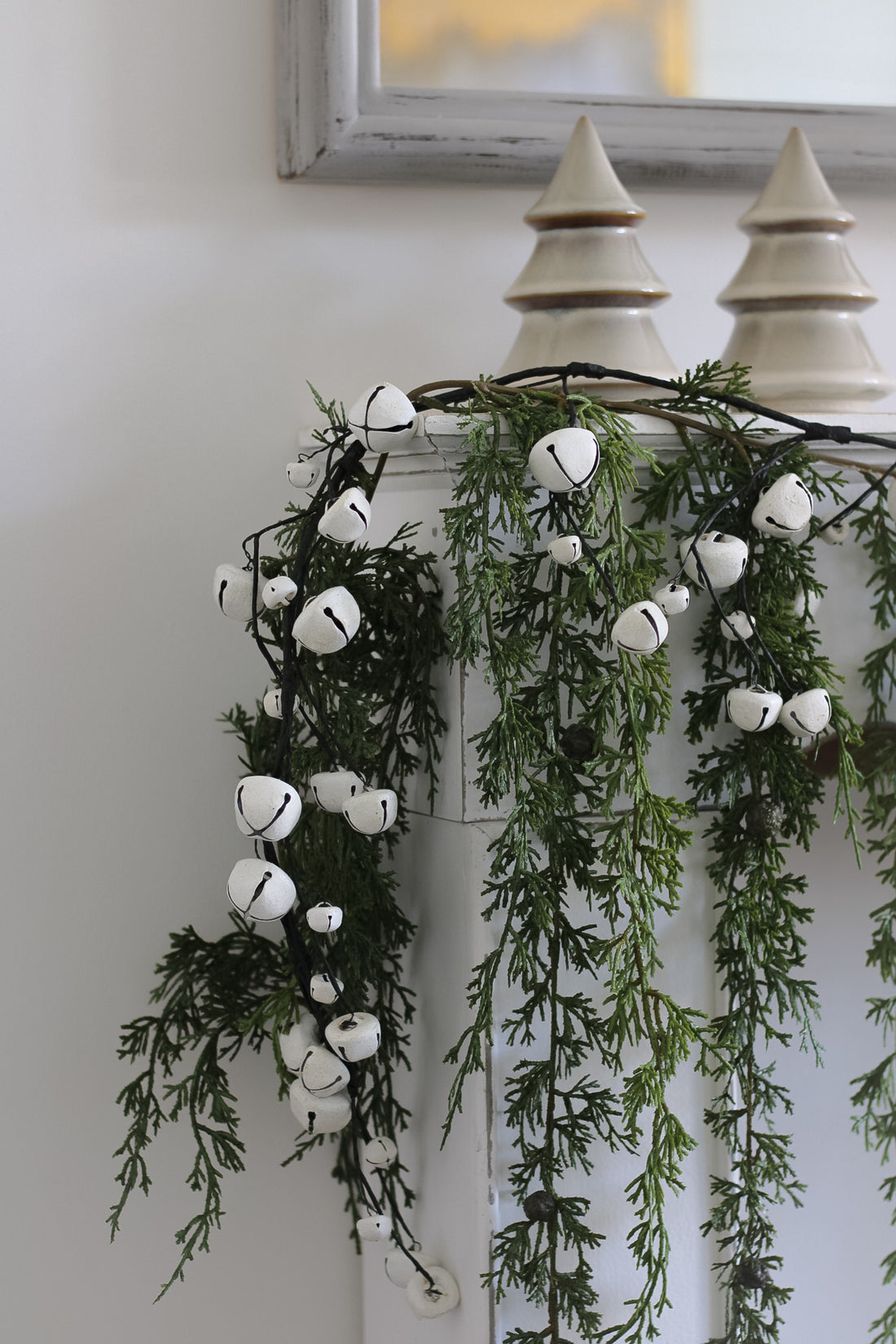 Rustic White Metal Bells Garland