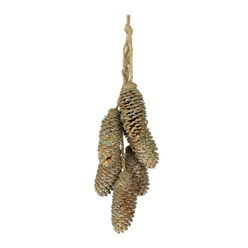 Rustic Gold Hanging Fir Cones