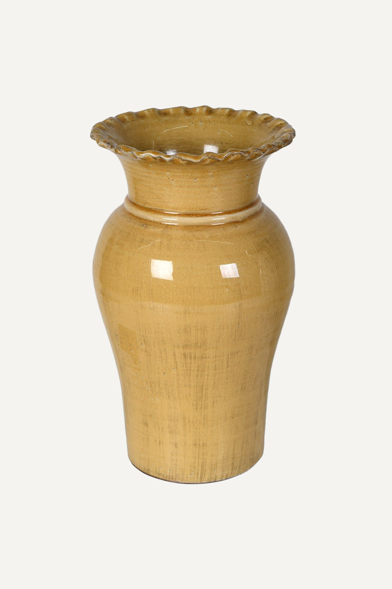 Saffron Rustic Tall Terracotta Vase, perfect for filling with faux flowers to really create a statement in your home decor.