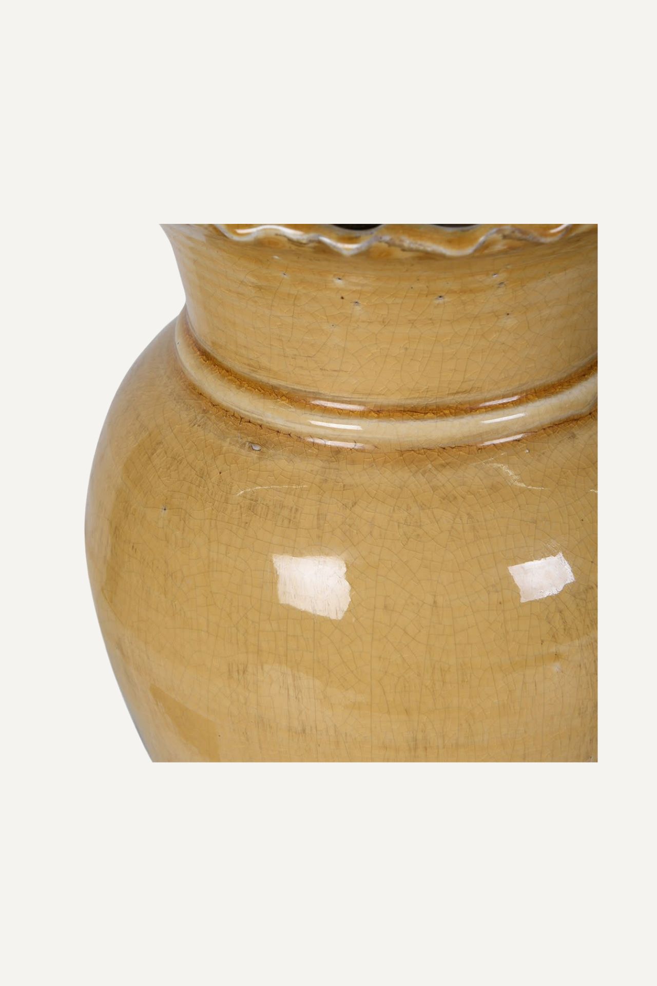 up close of Saffron Rustic Tall Terracotta Vase