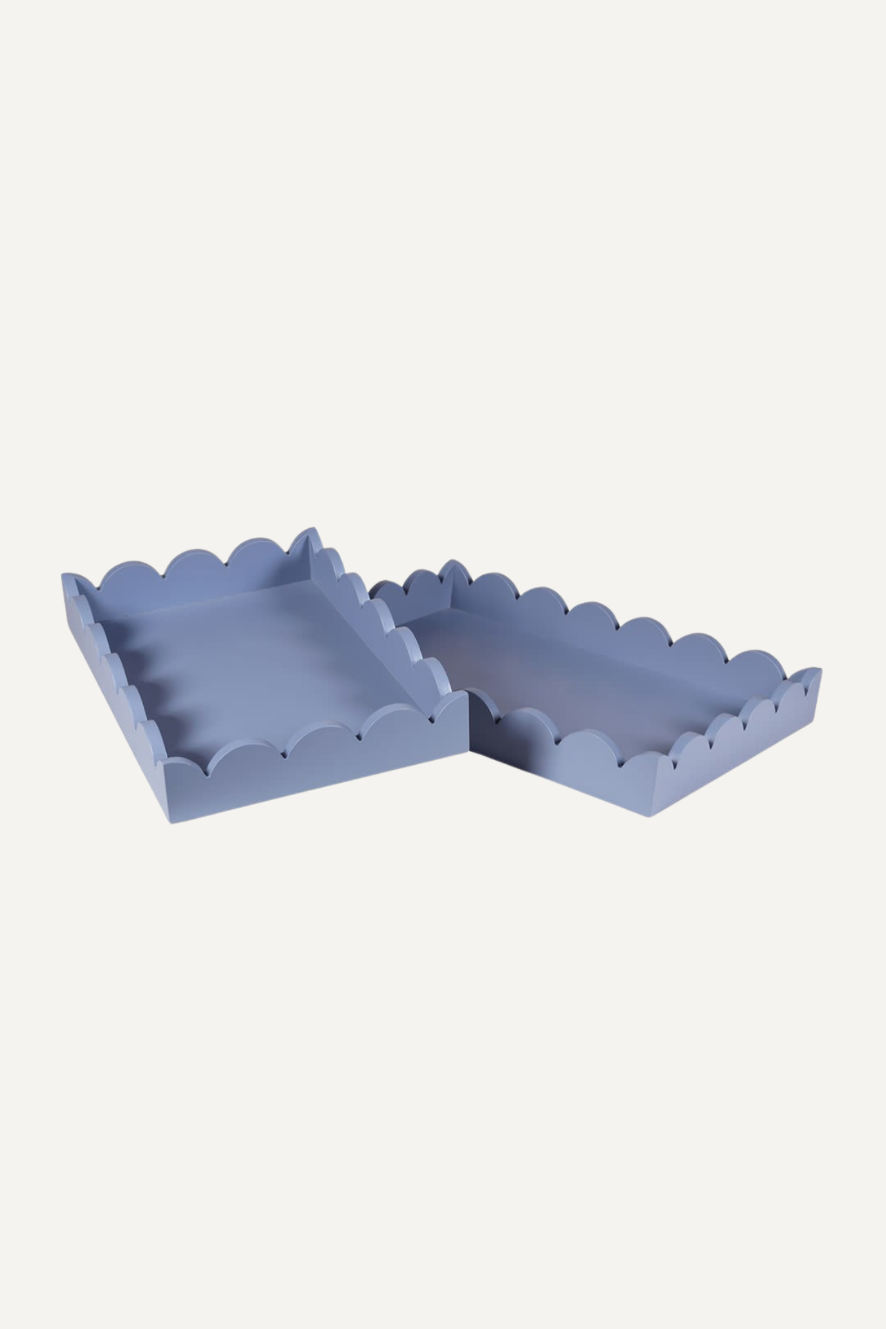 Scallop edge tray in grey perfect for home decor