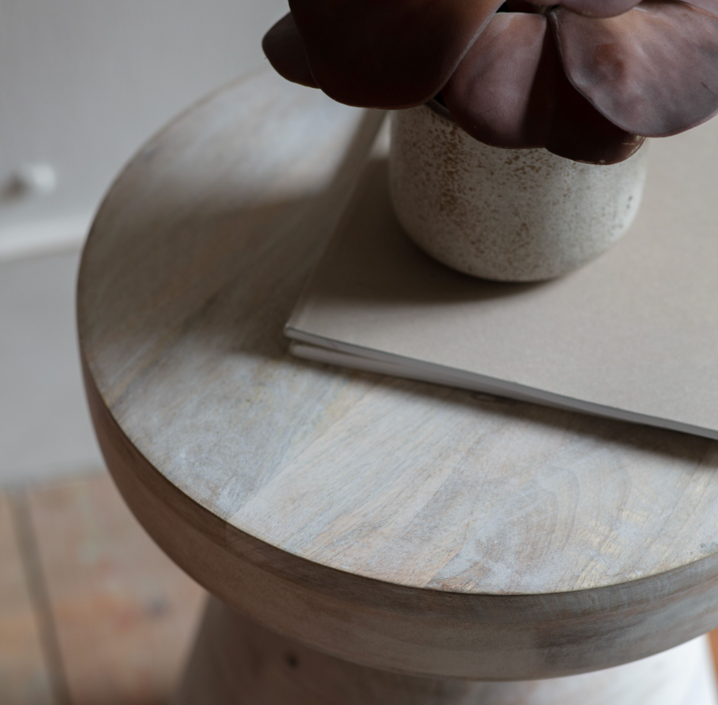 Bibury Whitewashed Side Table