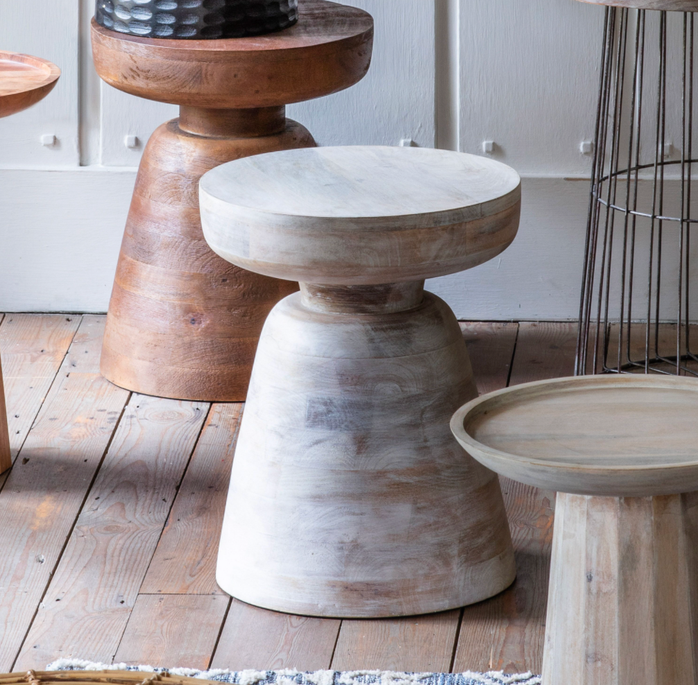 Bibury Whitewashed Side Table